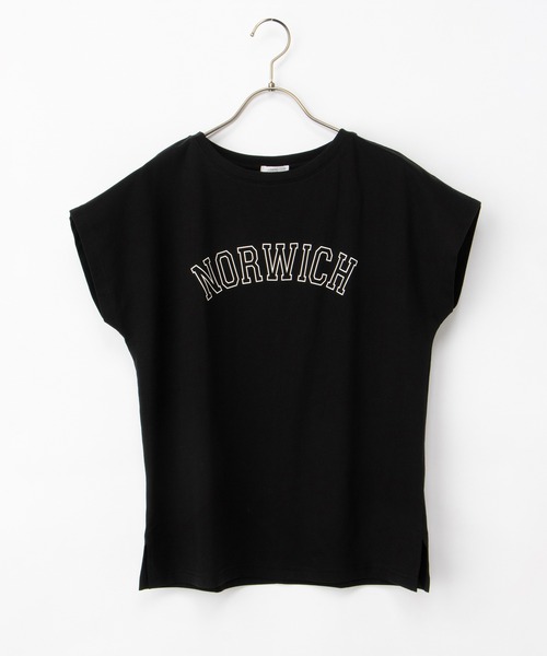 Honeys(ハニーズ)の「【接触冷感・ひんやりコットン】ひんやり綿フレンチロゴT(Tシャツ/カットソー・レディース・レッド系1/ダークブラウン系1/カーキ/スミクロ/ブラック・S/LL/M/L)」の21枚目の写真