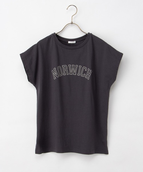 Honeys(ハニーズ)の「【接触冷感・ひんやりコットン】ひんやり綿フレンチロゴT(Tシャツ/カットソー・レディース・レッド系1/ダークブラウン系1/カーキ/スミクロ/ブラック・S/LL/M/L)」の15枚目の写真