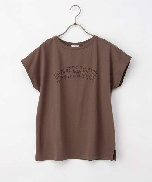 Honeys(ハニーズ)の「【接触冷感・ひんやりコットン】ひんやり綿フレンチロゴT(Tシャツ/カットソー・レディース・レッド系1/ダークブラウン系1/カーキ/スミクロ/ブラック・S/LL/M/L)」の17枚目の写真