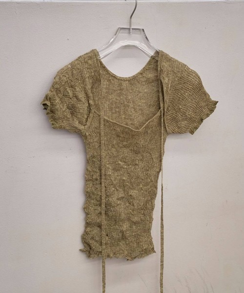 TODAYFUL(トゥデイフル)の「【TODAYFUL/トゥデイフル】2way Sheer Knittops/2ウェイシアーニットトップス(Tシャツ/カットソー・レディース・ライトブルー/アイボリー/オリーブ・FREE)」の11枚目の写真