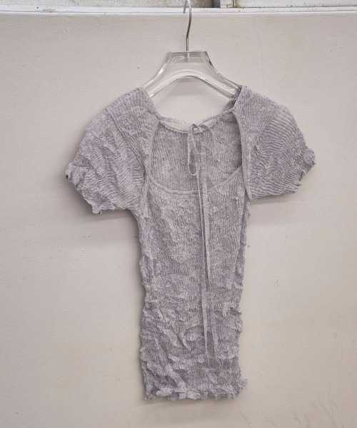 TODAYFUL(トゥデイフル)の「【TODAYFUL/トゥデイフル】2way Sheer Knittops/2ウェイシアーニットトップス(Tシャツ/カットソー・レディース・ライトブルー/アイボリー/オリーブ・FREE)」の14枚目の写真