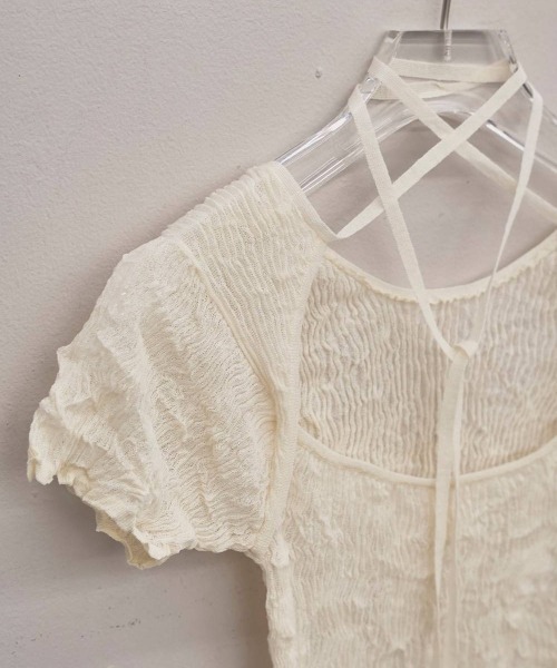 TODAYFUL(トゥデイフル)の「【TODAYFUL/トゥデイフル】2way Sheer Knittops/2ウェイシアーニットトップス(Tシャツ/カットソー・レディース・ライトブルー/アイボリー/オリーブ・FREE)」の8枚目の写真
