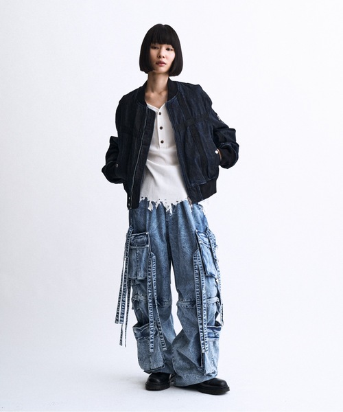 PHILTHEORY(フィルセオリー)の「Weathered coating denim MA-1 / ウェザードコーティングデニムMA-1(MA-1・メンズ・ブルー/ブラック・1/3/2)」の11枚目の写真