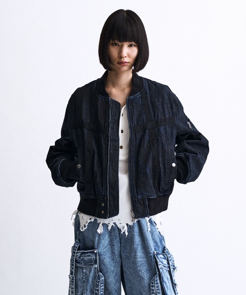 PHILTHEORY(フィルセオリー)の「Weathered coating denim MA-1 / ウェザードコーティングデニムMA-1(MA-1・メンズ・ブルー/ブラック・1/3/2)」の13枚目の写真
