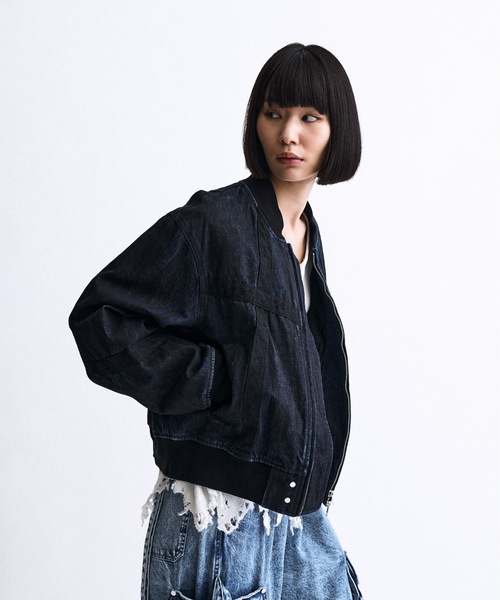PHILTHEORY(フィルセオリー)の「Weathered coating denim MA-1 / ウェザードコーティングデニムMA-1(MA-1・メンズ・ブルー/ブラック・1/3/2)」の16枚目の写真