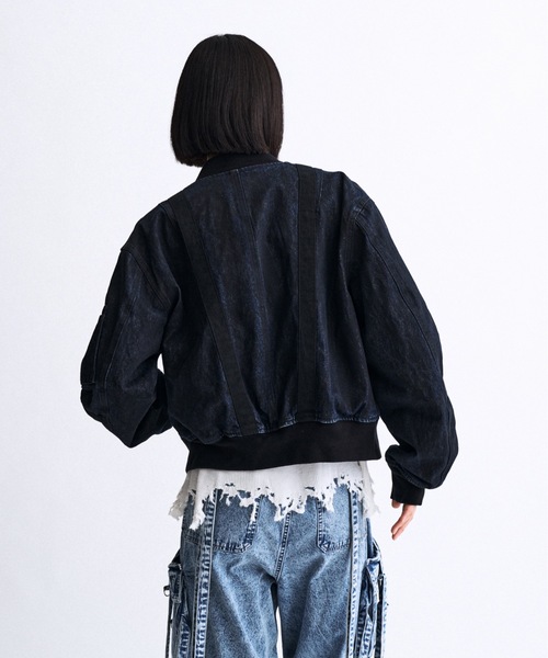 PHILTHEORY(フィルセオリー)の「Weathered coating denim MA-1 / ウェザードコーティングデニムMA-1(MA-1・メンズ・ブルー/ブラック・1/3/2)」の19枚目の写真