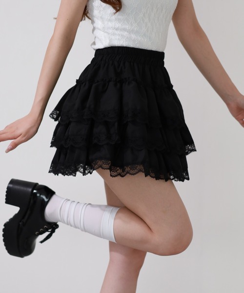 FUNALIVE(ファンアライブ)の「Noheaレース使いヒラミニカボチャパンツ(スカート・レディース・オフホワイト/ブラック・M)」の20枚目の写真