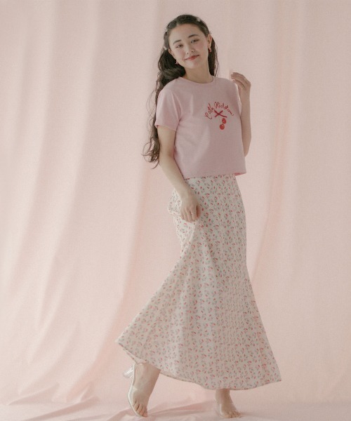 Cath Kidston（キャスキッドソン）の「ナロースカート Floating Cherry（スカート・レディース・アイボリー・M/S）」の3枚目の写真
