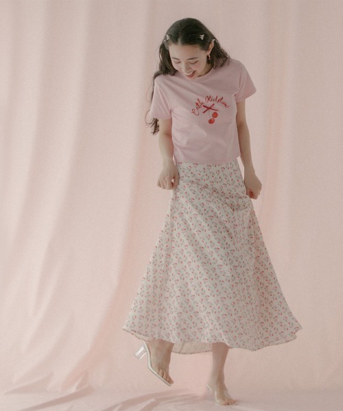 Cath Kidston（キャスキッドソン）の「ナロースカート Floating Cherry（スカート・レディース・アイボリー・M/S）」の4枚目の写真