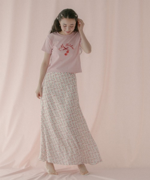Cath Kidston（キャスキッドソン）の「ナロースカート Floating Cherry（スカート・レディース・アイボリー・M/S）」の5枚目の写真