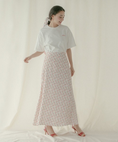 Cath Kidston（キャスキッドソン）の「ナロースカート Floating Cherry（スカート・レディース・アイボリー・M/S）」の9枚目の写真