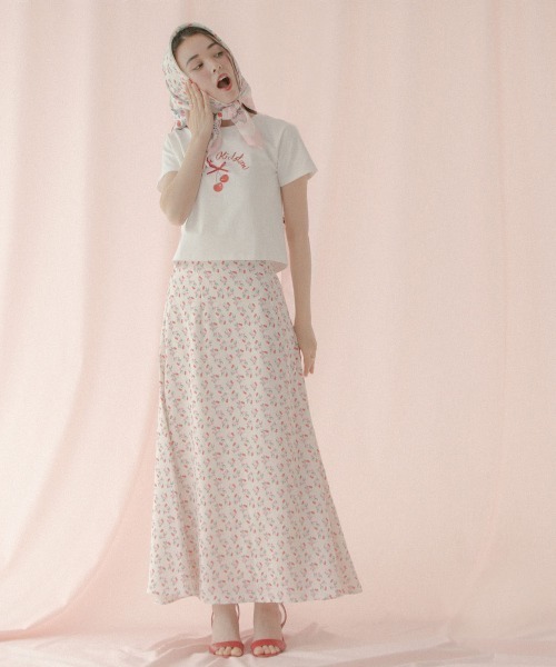 Cath Kidston（キャスキッドソン）の「ナロースカート Floating Cherry（スカート・レディース・アイボリー・M/S）」の16枚目の写真