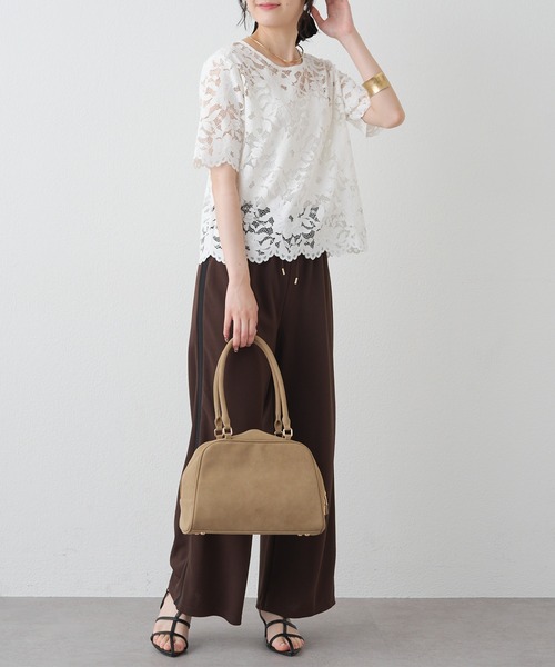 PUAL CE CIN(ピュアルセシン)の「花柄コード刺繍スカラップレースブラウス(シャツ/ブラウス・レディース・オフホワイト/ブラック・FREE)」の6枚目の写真