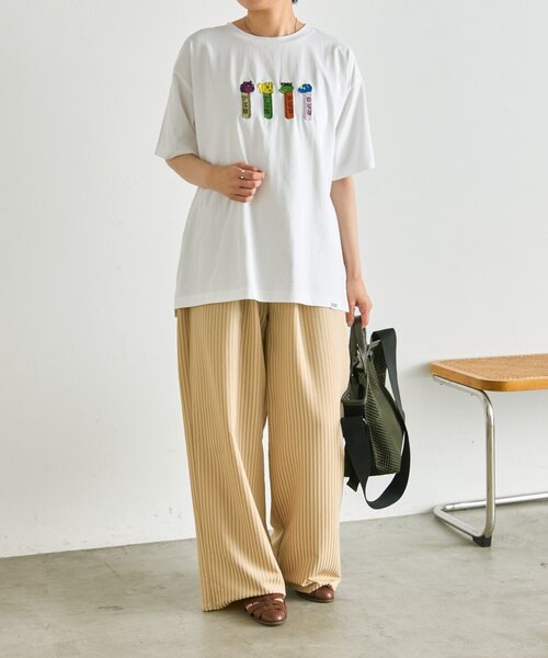 ear PAPILLONNER(イアパピヨネ)の「【PEZ(ペッツ)×ear】Tシャツ《UVカット/吸水速乾/接触冷感あり》(Tシャツ/カットソー・レディース・ホワイト/ブラック・FREE)」の6枚目の写真