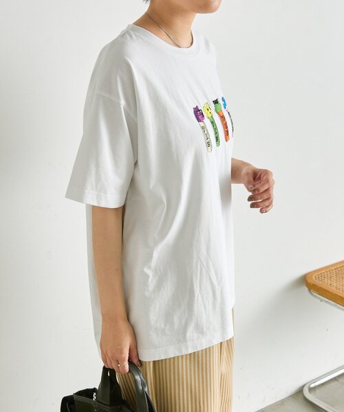 ear PAPILLONNER(イアパピヨネ)の「【PEZ(ペッツ)×ear】Tシャツ《UVカット/吸水速乾/接触冷感あり》(Tシャツ/カットソー・レディース・ホワイト/ブラック・FREE)」の8枚目の写真