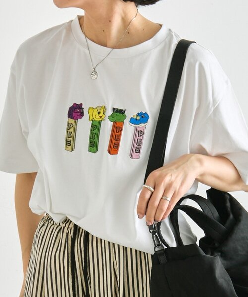 ear PAPILLONNER(イアパピヨネ)の「【PEZ(ペッツ)×ear】Tシャツ《UVカット/吸水速乾/接触冷感あり》(Tシャツ/カットソー・レディース・ホワイト/ブラック・FREE)」の13枚目の写真
