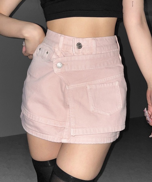 me+em select(ミームセレクト)の「【 インパン裏地付き 】ヴィンテージピンクレイヤードデニムミニスカート / vintage pink denim mini skirt(デニムスカート・レディース・ピンク・SMALL/MEDIUM/LARGE)」の20枚目の写真