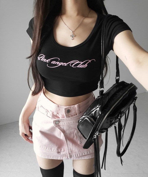 me+em select(ミームセレクト)の「【 インパン裏地付き 】ヴィンテージピンクレイヤードデニムミニスカート / vintage pink denim mini skirt(デニムスカート・レディース・ピンク・SMALL/MEDIUM/LARGE)」の9枚目の写真