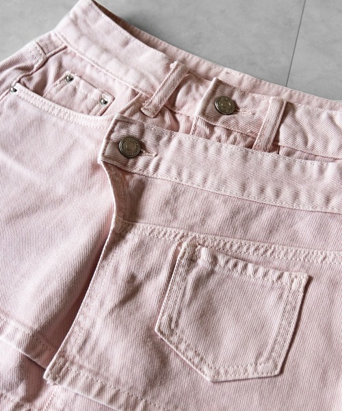 me+em select(ミームセレクト)の「【 インパン裏地付き 】ヴィンテージピンクレイヤードデニムミニスカート / vintage pink denim mini skirt(デニムスカート・レディース・ピンク・SMALL/MEDIUM/LARGE)」の12枚目の写真