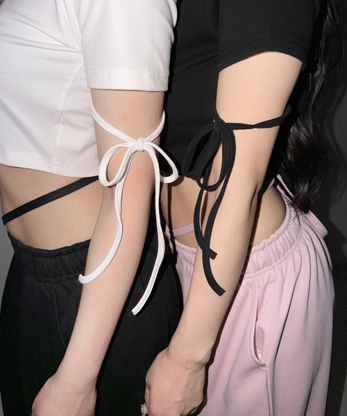 me+em select(ミームセレクト)の「【 2color 】リボンスクエアネックタイトTシャツ / ribbon square neck tight T-shirts(Tシャツ/カットソー・レディース・ホワイト/ブラック・FREE)」の20枚目の写真