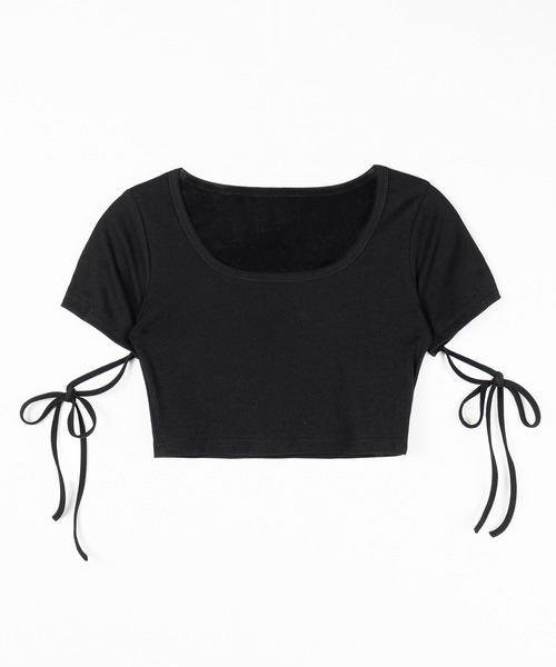 me+em select(ミームセレクト)の「【 2color 】リボンスクエアネックタイトTシャツ / ribbon square neck tight T-shirts(Tシャツ/カットソー・レディース・ホワイト/ブラック・FREE)」の3枚目の写真
