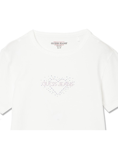 GUESS JEANS（ゲスジーンズ）の「GUESS JEANS Rhinestone Heart Tee Tシャツ 半袖（Tシャツ/カットソー・レディース・ホワイト/ブラック・X-SMALL/SMALL/MEDIUM/LARGE）」の9枚目の写真