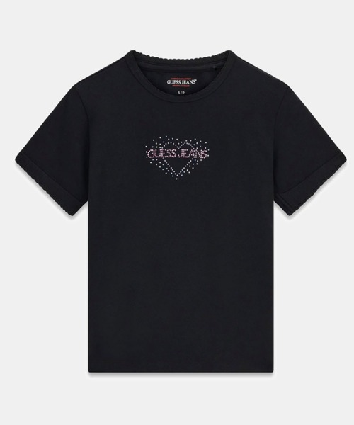 GUESS JEANS（ゲスジーンズ）の「GUESS JEANS Rhinestone Heart Tee Tシャツ 半袖（Tシャツ/カットソー・レディース・ホワイト/ブラック・X-SMALL/SMALL/MEDIUM/LARGE）」の7枚目の写真