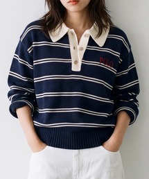 【POLO BCS】バイカラーボーダーニットポロ