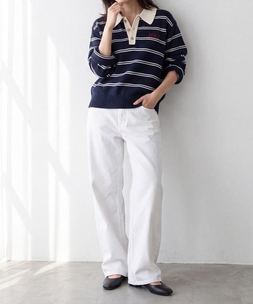 POLO BCS(ポロ ビーシーエス)の「【POLO BCS】バイカラーボーダーニットポロ(ポロシャツ・レディース・ネイビー/グレー/ブラウン・M/L)」の18枚目の写真