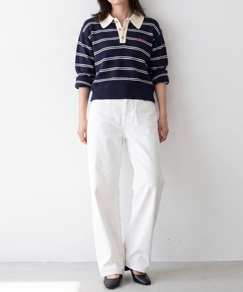 POLO BCS(ポロ ビーシーエス)の「【POLO BCS】バイカラーボーダーニットポロ(ポロシャツ・レディース・ネイビー/グレー/ブラウン・M/L)」の17枚目の写真