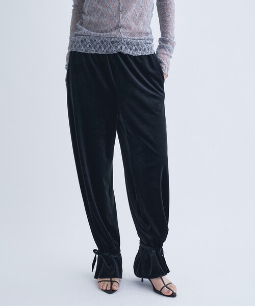 CODE A（コードエー）の「velour easy pants（その他パンツ・レディース・グレー/ブラック・36/38）」の3枚目の写真