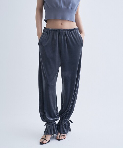 CODE A（コードエー）の「velour easy pants（その他パンツ・レディース・グレー/ブラック・36/38）」の10枚目の写真