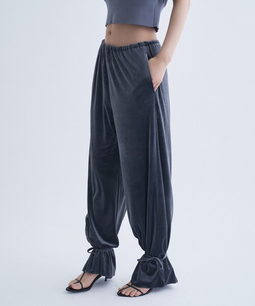 CODE A（コードエー）の「velour easy pants（その他パンツ・レディース・グレー/ブラック・36/38）」の11枚目の写真