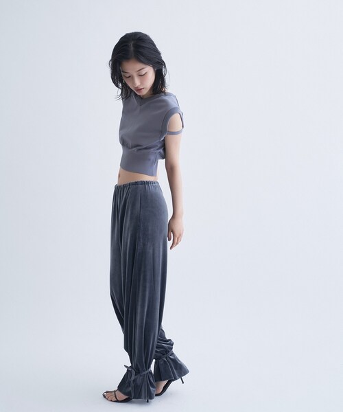 CODE A（コードエー）の「velour easy pants（その他パンツ・レディース・グレー/ブラック・36/38）」の13枚目の写真