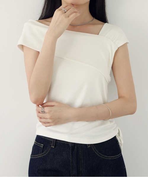 MAISON DE THERESE(メゾン ド テレーズ)の「2wayネック ボートネック ドレープサマーニット(ニット/セーター・レディース・Black/White/BROWN・M)」の2枚目の写真