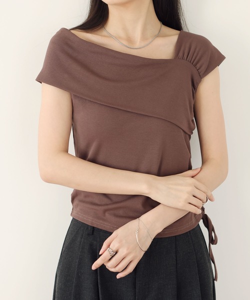 MAISON DE THERESE(メゾン ド テレーズ)の「2wayネック ボートネック ドレープサマーニット(ニット/セーター・レディース・Black/White/BROWN・M)」の3枚目の写真