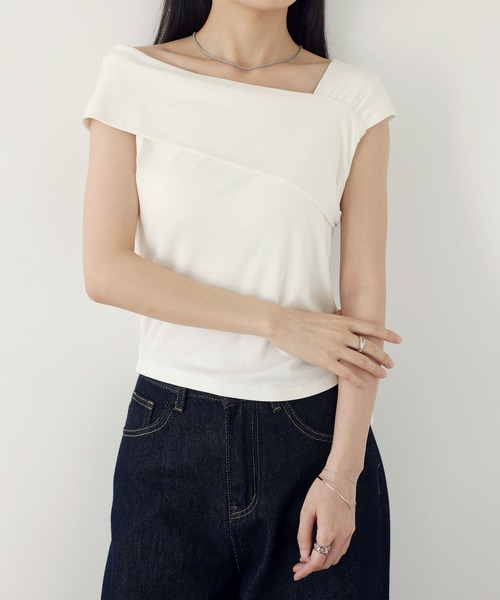 MAISON DE THERESE(メゾン ド テレーズ)の「2wayネック ボートネック ドレープサマーニット(ニット/セーター・レディース・Black/White/BROWN・M)」の4枚目の写真