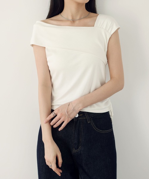 MAISON DE THERESE(メゾン ド テレーズ)の「2wayネック ボートネック ドレープサマーニット(ニット/セーター・レディース・Black/White/BROWN・M)」の6枚目の写真