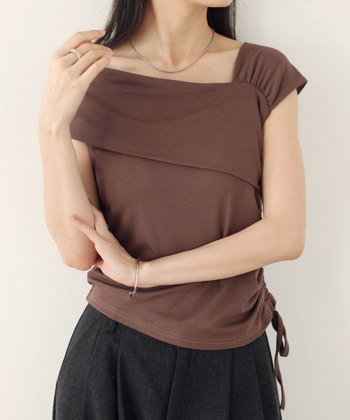 MAISON DE THERESE(メゾン ド テレーズ)の「2wayネック ボートネック ドレープサマーニット(ニット/セーター・レディース・Black/White/BROWN・M)」の8枚目の写真