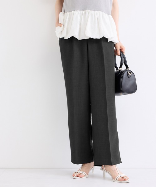 le cercle ADAM ET ROPE'（ルセルクルアダムエロペ）の「タンブラーブッチャーセンタープレスパンツ/セットアップ対応（スラックス・レディース・チャコールグレー/ダークブラウン・FREE）」の11枚目の写真