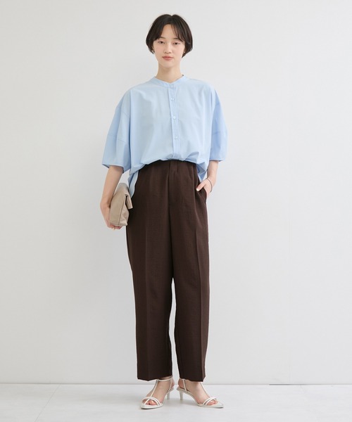le cercle ADAM ET ROPE'（ルセルクルアダムエロペ）の「タンブラーブッチャーセンタープレスパンツ/セットアップ対応（スラックス・レディース・チャコールグレー/ダークブラウン・FREE）」の7枚目の写真