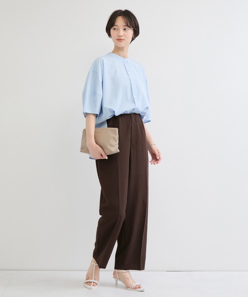 le cercle ADAM ET ROPE'（ルセルクルアダムエロペ）の「タンブラーブッチャーセンタープレスパンツ/セットアップ対応（スラックス・レディース・チャコールグレー/ダークブラウン・FREE）」の8枚目の写真