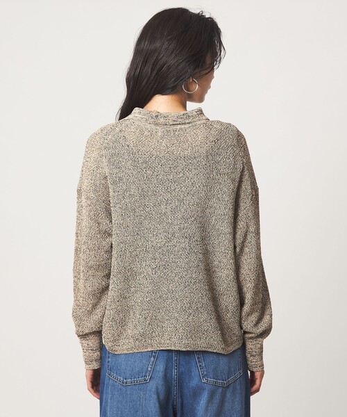 green label relaxing（グリーンレーベルリラクシング）の「メランジ スキッパー ニット（ニット/セーター・レディース・ベージュ/ナチュラル/ネイビー・FREE）」の8枚目の写真
