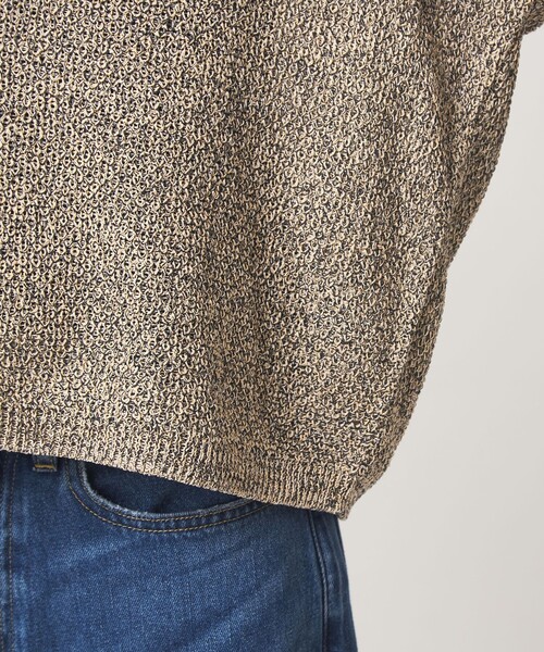 green label relaxing（グリーンレーベルリラクシング）の「メランジ スキッパー ニット（ニット/セーター・レディース・ベージュ/ナチュラル/ネイビー・FREE）」の11枚目の写真
