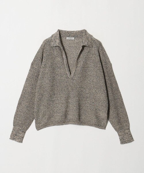 green label relaxing（グリーンレーベルリラクシング）の「メランジ スキッパー ニット（ニット/セーター・レディース・ベージュ/ナチュラル/ネイビー・FREE）」の19枚目の写真