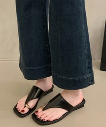 編み込みデザイン フラットサンダル