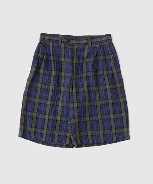 ts(s)（ティーエスエス）の「ts(s) / ティーエスエス Washed Linen Tartan 3P Baggy Short（その他パンツ・メンズ・ネイビー/グレー・2/3）」の2枚目の写真