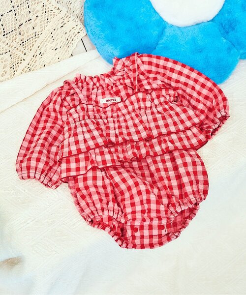 F.O.Online Store｜エフオーオンラインストアのロンパース（レッド