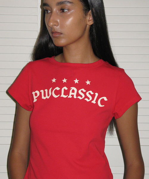 PARTIMENTO WOMEN(パルティメントウィメン)の「クラシックロゴプリンテッドショートスリーブTシャツ_レッド(Tシャツ/カットソー・レディース・その他・SMALL/MEDIUM)」の7枚目の写真