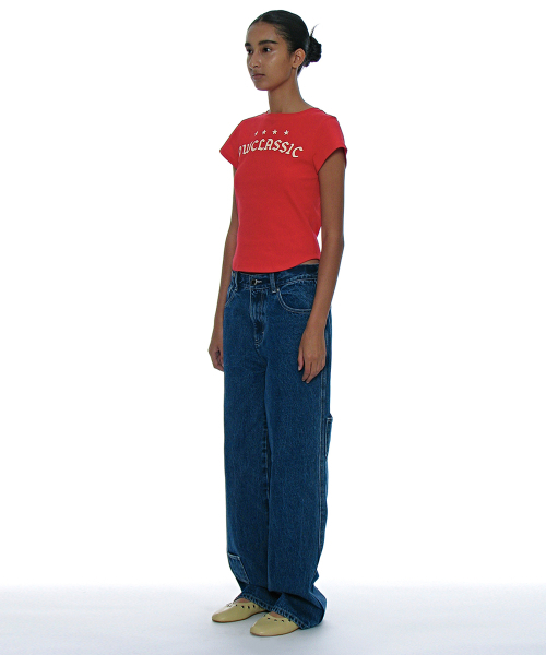 PARTIMENTO WOMEN(パルティメントウィメン)の「クラシックロゴプリンテッドショートスリーブTシャツ_レッド(Tシャツ/カットソー・レディース・その他・SMALL/MEDIUM)」の3枚目の写真